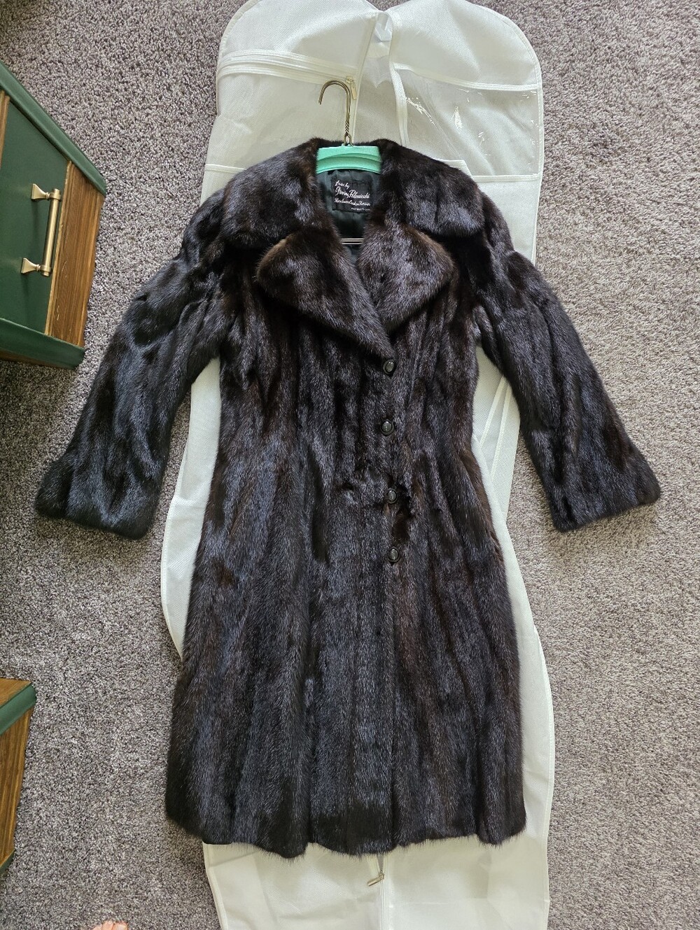 Vintage Mink Fur Coat Dark Brown